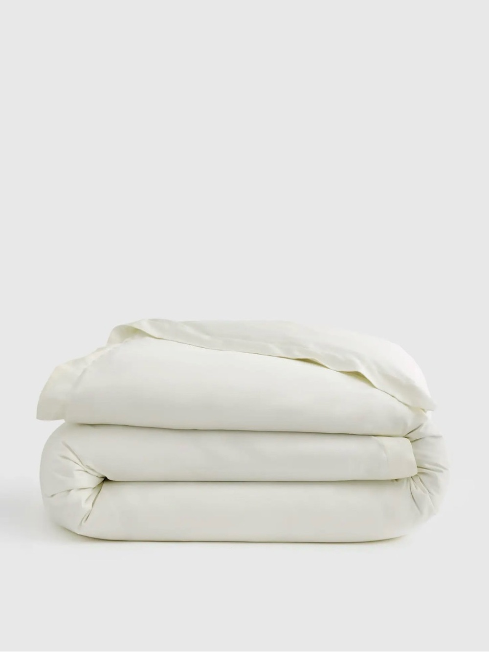 Quince 100% Giza Sateen Cotton Duvet Cover Set in Ivory, Full/Queen